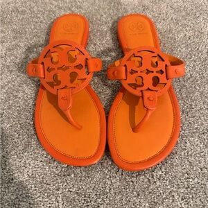 Tory Burch Vibrant Orange Miller Sandals - Size 8